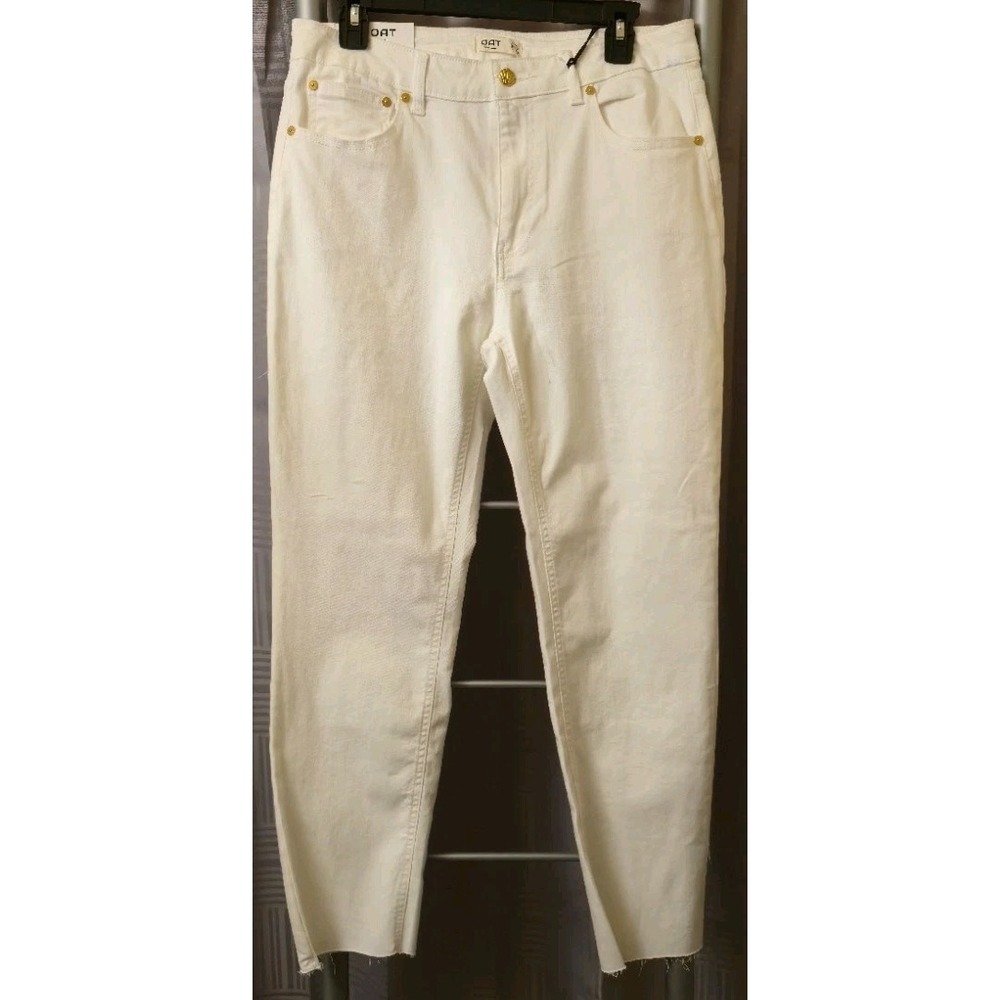 OAT New York Cream Color Mid Rise Straight Ankle Raw Hem Jeans  10/30‎ NWT